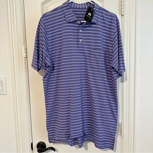 NWT B.Draddy Pebble Beach Striped Polo L